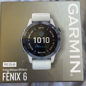 Brand new never opened Garmin Fenix 6 Pro Solar men’s smart watch.